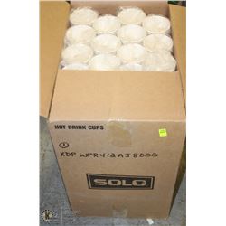 CASE OF 12OZ SOLO HOT BEVERAGE CUPS 1000 PER CASE