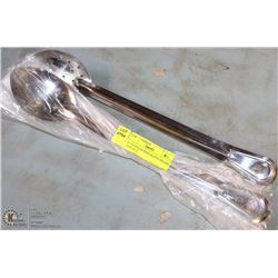 15" STAINLESS PERFORATED SPOONS - LOT OF 12