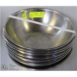 STACK OF 10 STAINLESS STEEEL 10" BOWLS