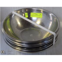 STACK OF 10 STAINLESS STEEEL 10" BOWLS