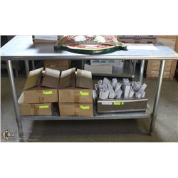 STAINLESS STEEL WORK TABLE 60"X30"X35"