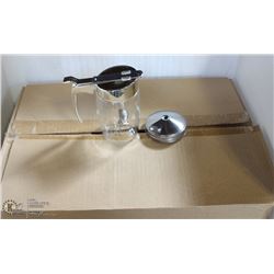 CHROME SUGAR/SYRUP DISPENSER - LOT OF 12 NEW