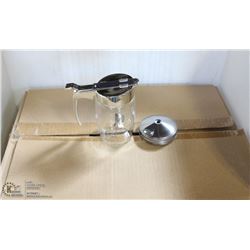 CHROME SUGAR/SYRUP DISPENSER - LOT OF 12 NEW