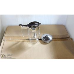 CHROME SUGAR/SYRUP DISPENSER - LOT OF 12 NEW