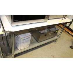 NEW STAINLESS STEEL WORK TABLE 60"X24"X35"