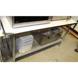 NEW STAINLESS STEEL WORK TABLE 60"X24"X35"