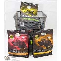 BASKET OF ASSORTED DOG TREATS