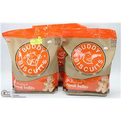 3 BAGS OF BUDDY BISCUITS ALL NATURAL DOG TREATS