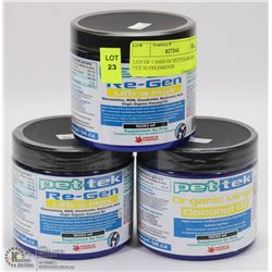 LOT OF 3 JARS OF PETTEK RE-GEN PET SUPPLEMENTS