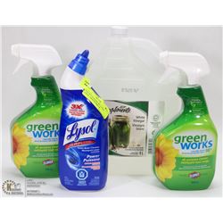 LOT OF CLEANERS, INCLUDES LYSOL, GREENWORKS &