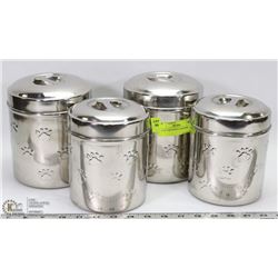 SET OF 4 PET FOOD CANISTERS