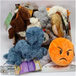 FLAT OF ASSORTED SQUEAKY PET TOYS