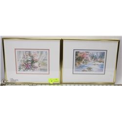 PAIR OF SIGNED JOYCE KAMIKURA FRAMED PRINTS