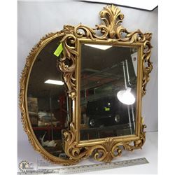 PAIR OF ESTATE GOLD TONE FRAMED MIRRORS. HOUSEHOLD