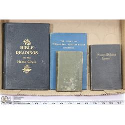 LOT OF 4 ANTIQUE RELIGIOUS BOOKS.