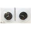 Image 1 : LOT OF 2 WALL CLOCKS  GLASS FACE