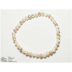 4) FRESHWATER PEACH PEARL FLEXIBLE BRACELET