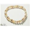 Image 2 : 4) FRESHWATER PEACH PEARL FLEXIBLE BRACELET