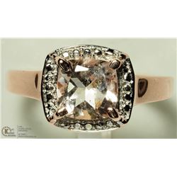 5) STERLING SILVER MORGANITE RING