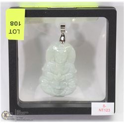 8) GENUINE HAND CARVED JADEITE BUDDHA PENDANT