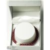 Image 2 : 11) ST. SILVER FRESHWATER PEARL & GARNET BRACELET