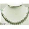 Image 1 : 15) STERLING SILVER JADEITE BEAD 18" NECKLACE