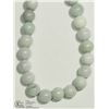 Image 2 : 15) STERLING SILVER JADEITE BEAD 18" NECKLACE