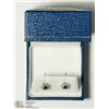 Image 2 : 20) 14K WHITE GOLD SAPPHIRE & DIAMOND EARRINGS