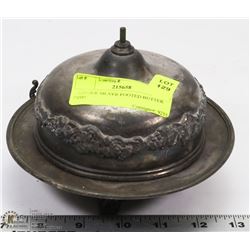 ANTIQUE SILVER PLATED FOOTED BUTTER DISH