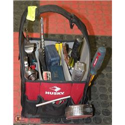HUSKY TOOL BAG FULL OF TOOLS INCL. PLIERS,