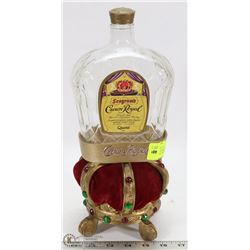 CROWN ROYAL BOTTLE WITH CROWN STAND