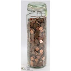 " MY PENNY COLLECTION " LARGE CANNISTER OF PENNIES