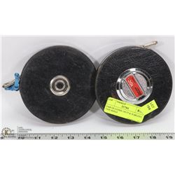 PAIR OF LUFKIN 100 FT & 30 METERS TAPE REELS