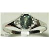 Image 2 : 26) 10K WHITE GOLD ALEXANDRITE & DIAMOND RING