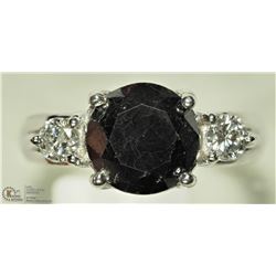 42) 14K WHITE GOLD BLACK & WHITE DIAMOND RING
