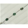 Image 1 : 48) 14K WHITE GOLD 9 EMERALD BRACELET