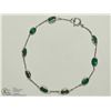 Image 2 : 48) 14K WHITE GOLD 9 EMERALD BRACELET