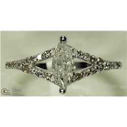 49) 14K W. GOLD DIAMOND & 32 SIDE DIAMONDS RING