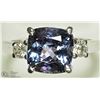 Image 1 : 50) 14K WHITE GOLD TANZANITE & DIAMOND RING