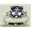 Image 2 : 50) 14K WHITE GOLD TANZANITE & DIAMOND RING