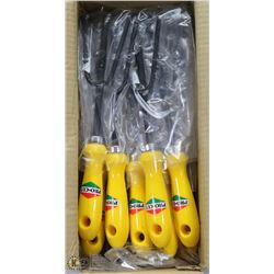 (L) BOX OF 12 RAKE GARDEN TOOLS