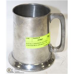 ROYAL CANADIAN AIR FORCE PEWTER MUG AWARDED 1951.