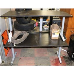 PAIR OF BLACK AND GREY WORK TABLES