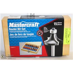 NEW 15PC MASTERCRAFT ROUTER BIT SET WITH