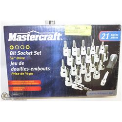NEW MASTERCRAFT 21PC BIT SOCKET SET WITH