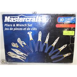 NEW MASTERCRAFT 10PC PLIERS & WRENCH SET ( TOOLS )