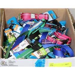 BOX OF SMALL DOG COLLARS .PETS