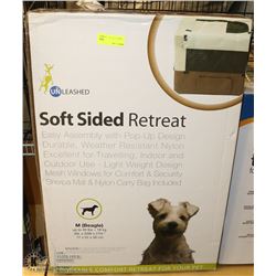 UNLEASHED 30"X20"X21"H SOFT SIDE RETREAT. PETS
