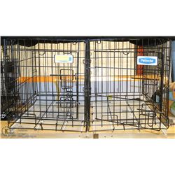PAIR OF PETMATE SIDE BY SIDE DOG KENNELS