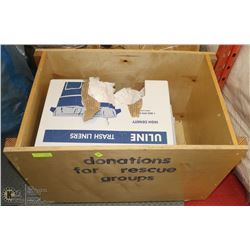 DONATIONS BIN WITH TRASH LINERS